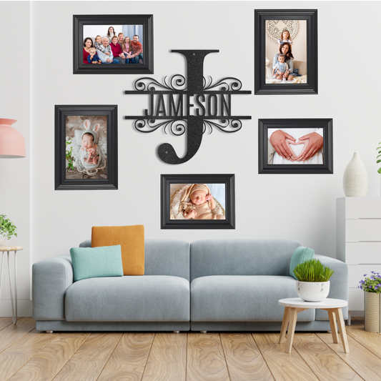 Split Monogram Steel Sign