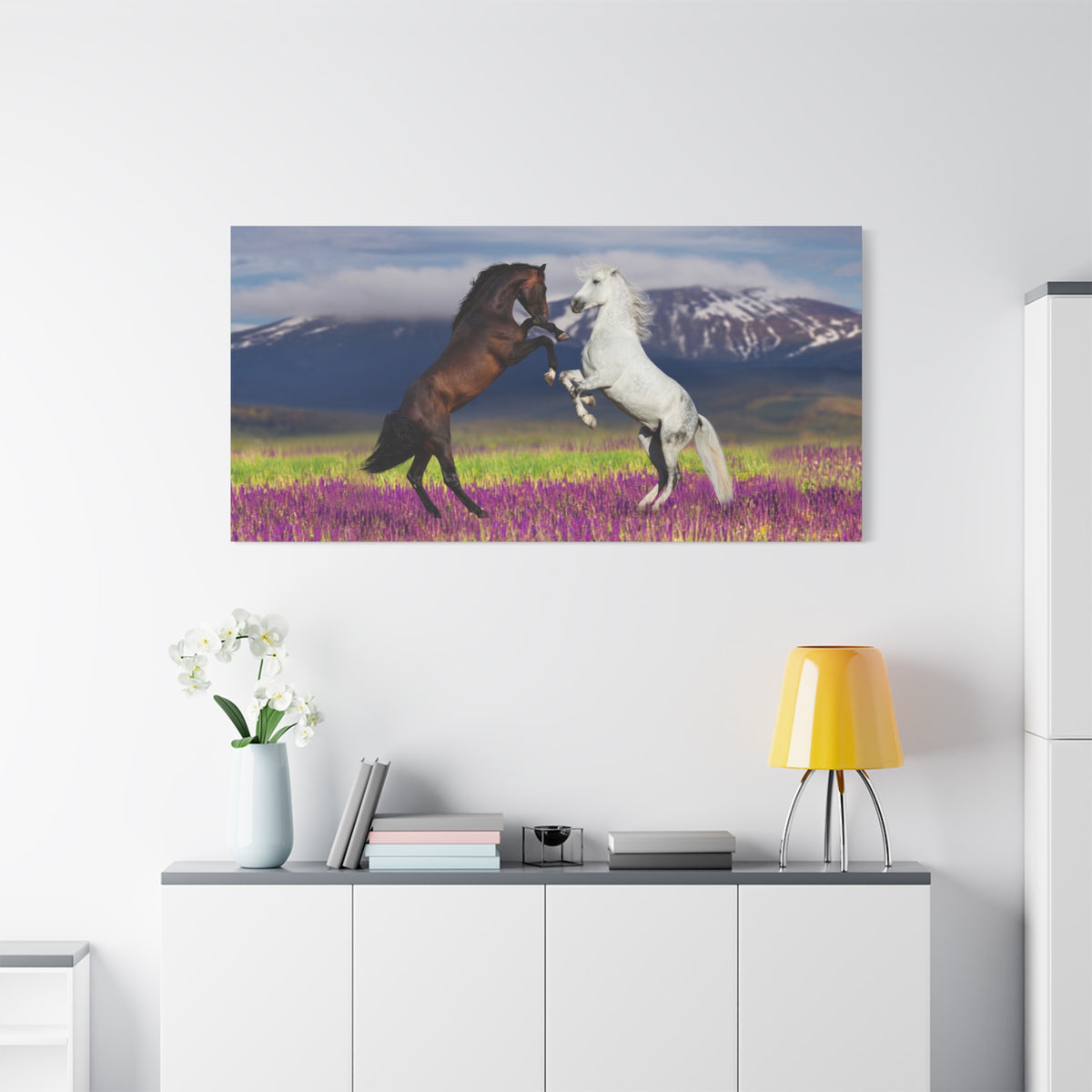 Rearing Horses Canvas Wall Art