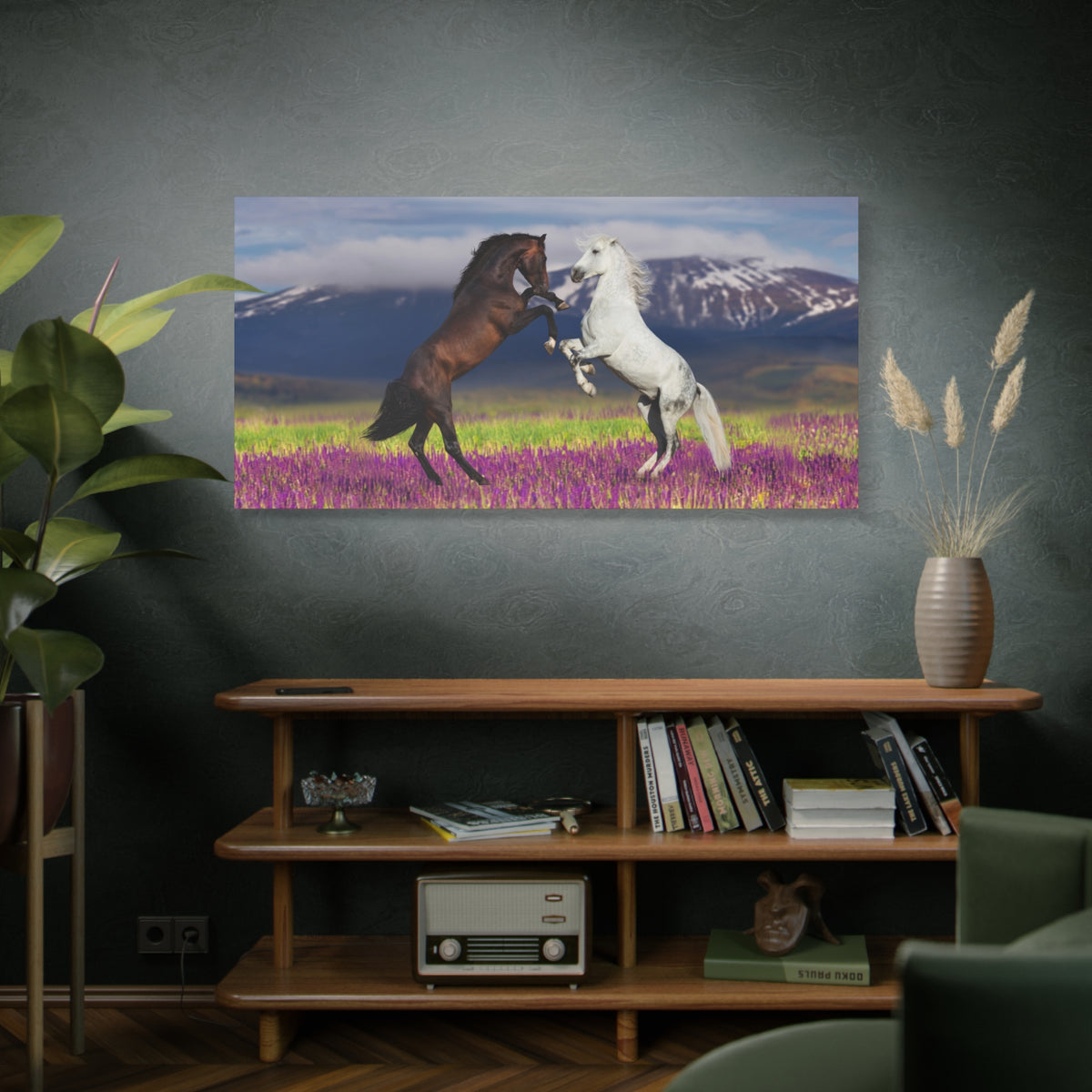 Rearing Horses Canvas Wall Art