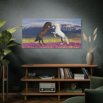 Rearing Horses Canvas Wall Art