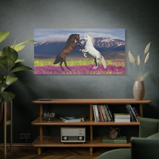 Rearing Horses Canvas Wall Art