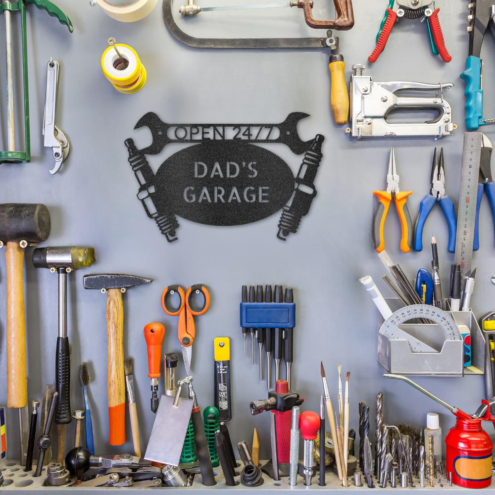 Garage Monogram Steel Sign