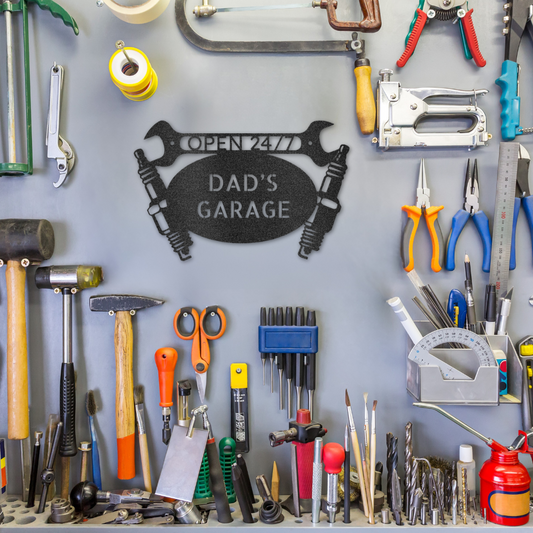 Garage Monogram Steel Sign