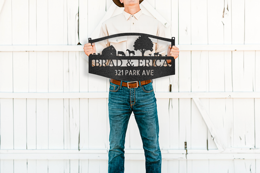 Farmhouse Family Name Steel Sign