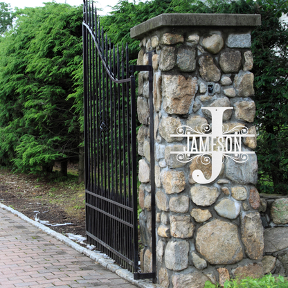 Split Monogram Steel Sign
