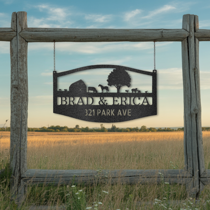 Farmhouse Family Name Steel Sign