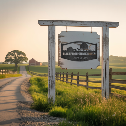 Farmhouse Family Name Steel Sign
