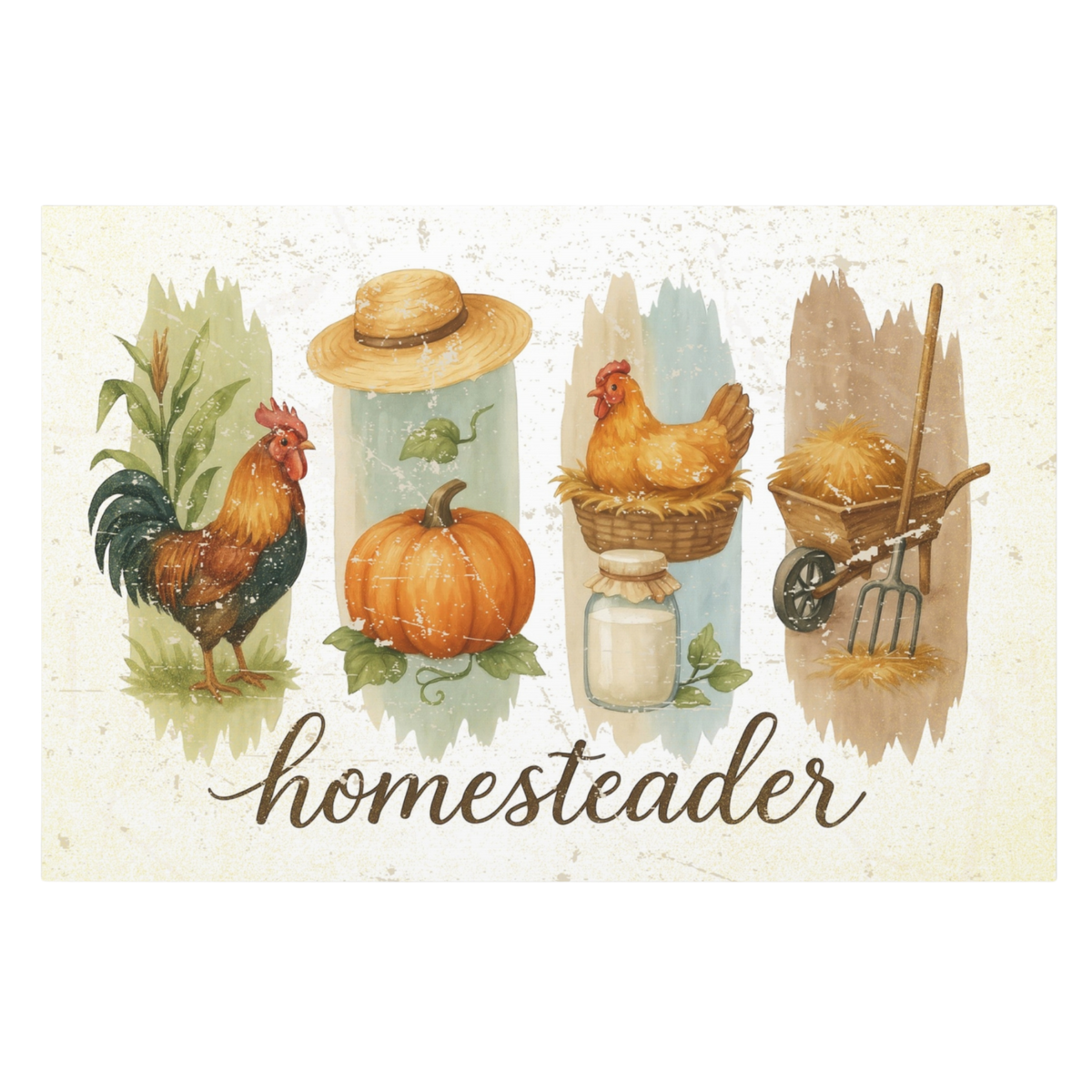 Homesteader Rustic Farmhouse Canvas Wall Art