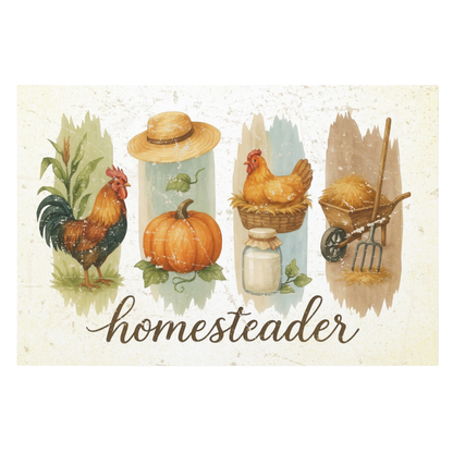 Homesteader Rustic Farmhouse Canvas Wall Art