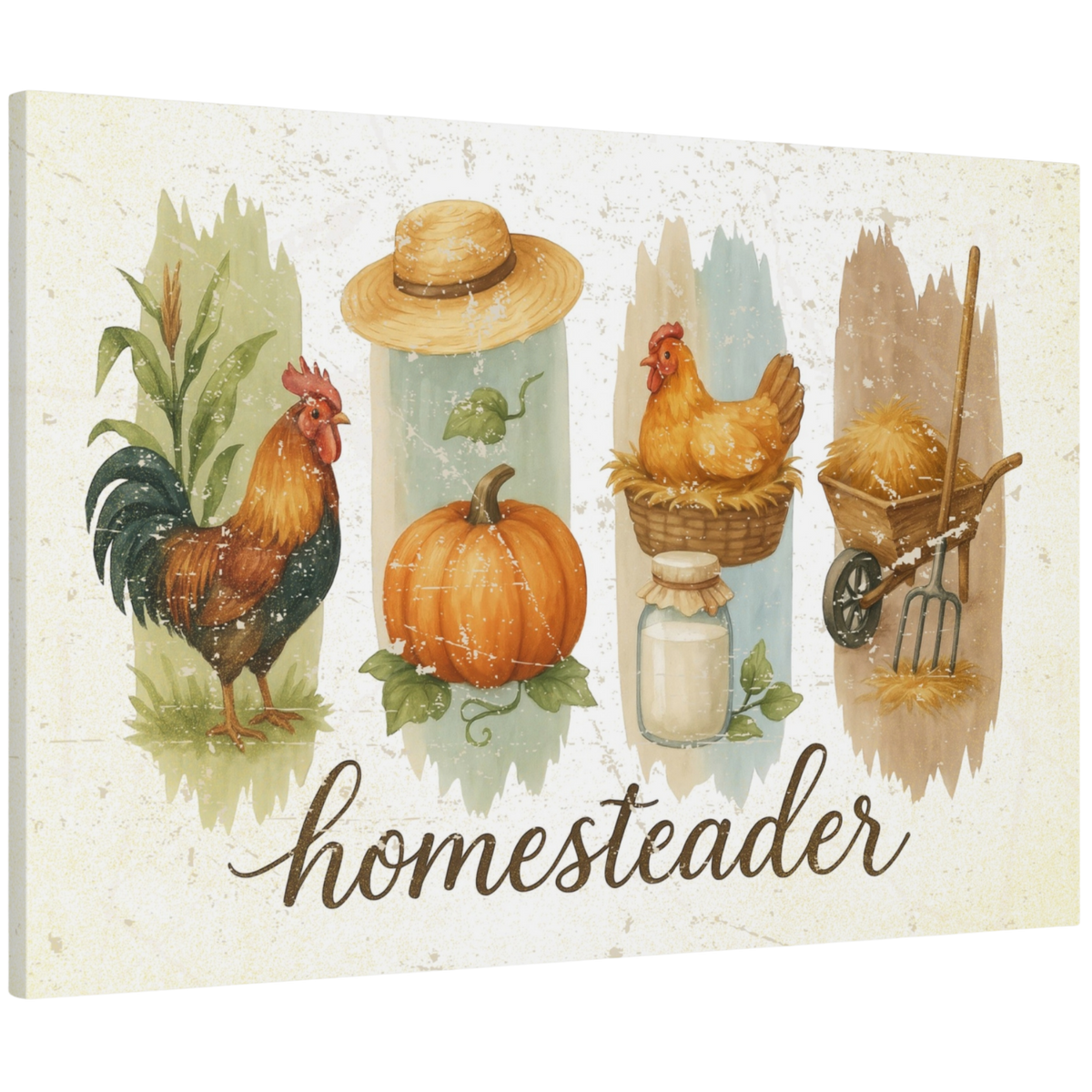 Homesteader Rustic Farmhouse Canvas Wall Art