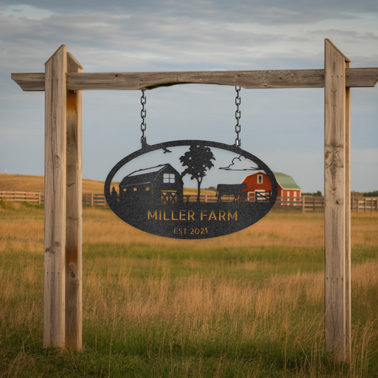 Farmstead Monogram Steel Sign