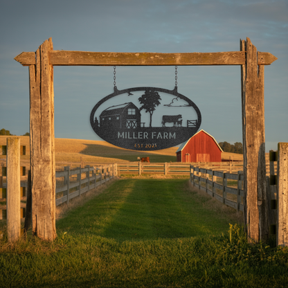 Farmstead Monogram Steel Sign