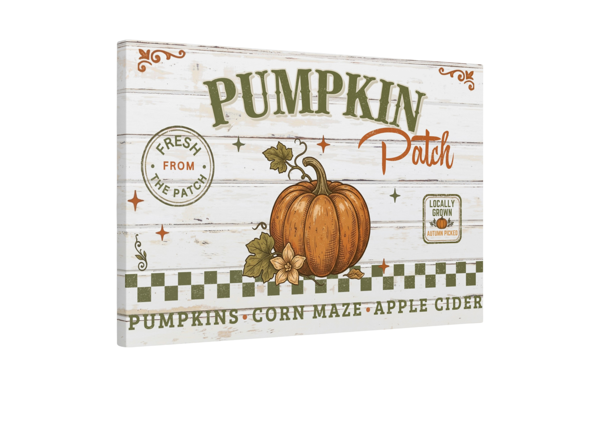 Pumpkin Patch Farmhouse Canvas Wall Art