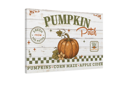 Pumpkin Patch Farmhouse Canvas Wall Art