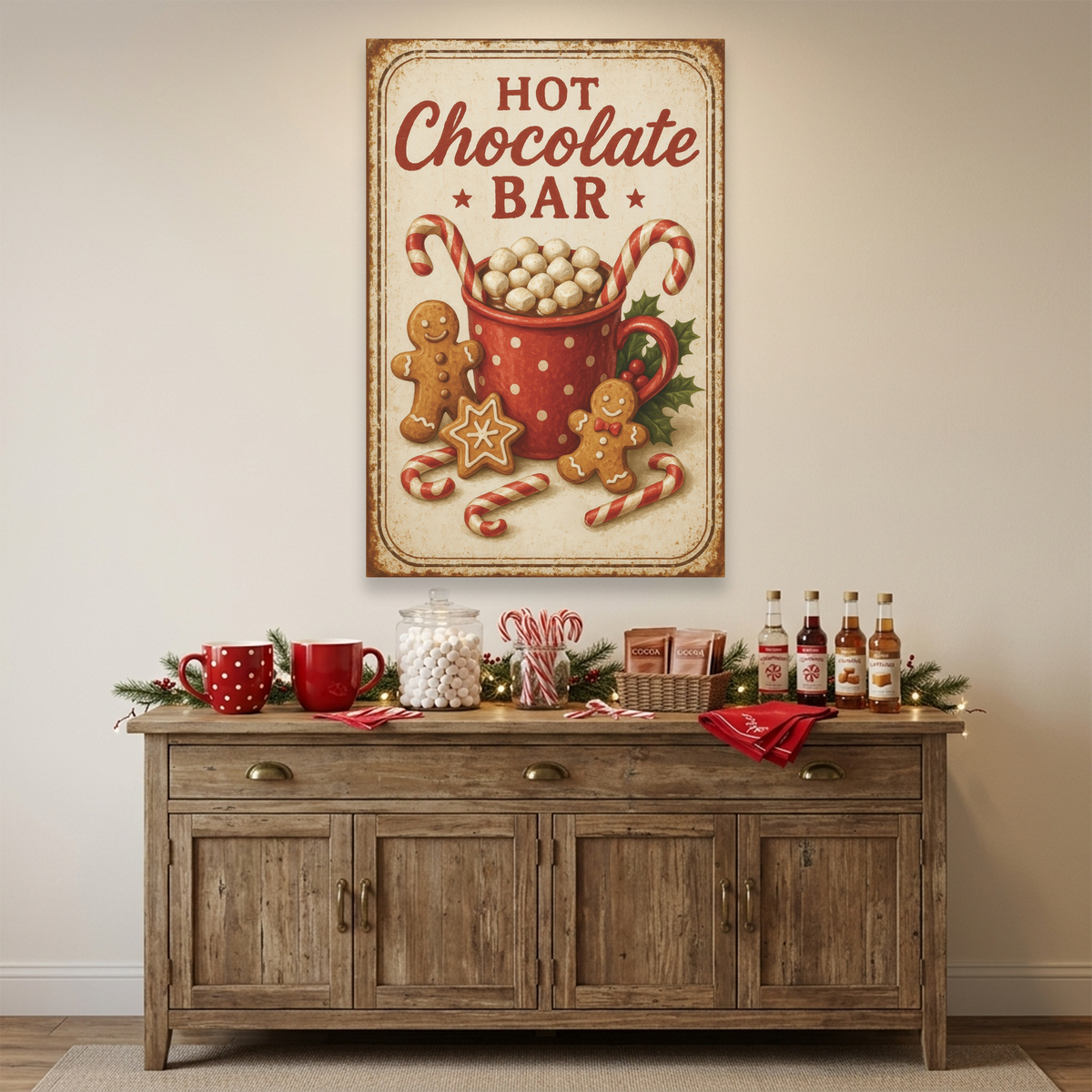 Hot Chocolate Bar Canvas Wall Art