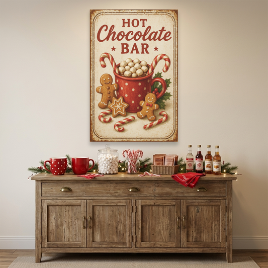 Hot Chocolate Bar Canvas Wall Art