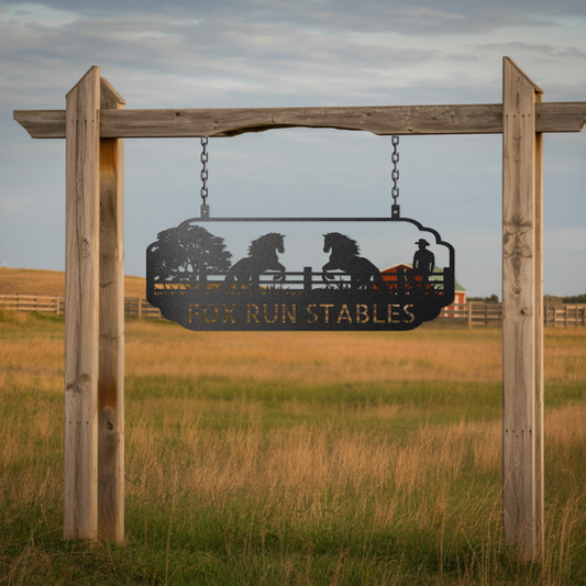 The Best Seat on the Place | Horses & Cowboy Sign