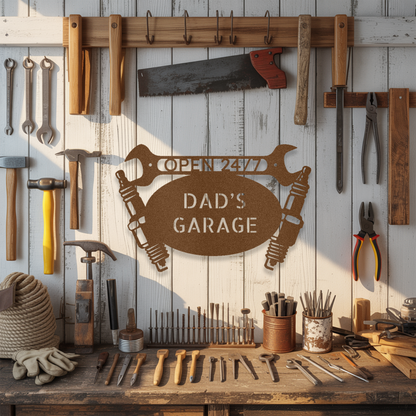 Garage Monogram Steel Sign