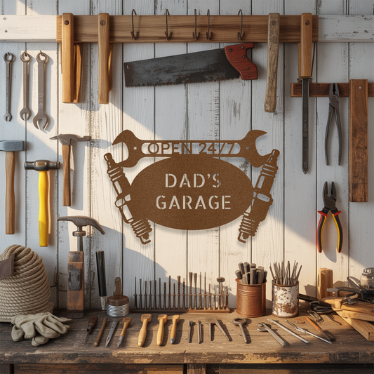 Garage Monogram Steel Sign