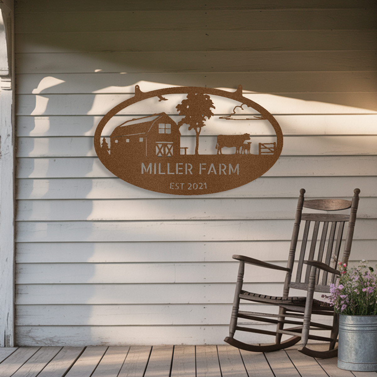 Farmstead Monogram Steel Sign