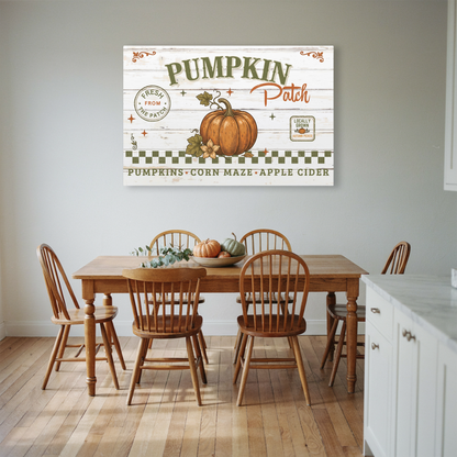 Pumpkin Patch Farmhouse Canvas Wall Art