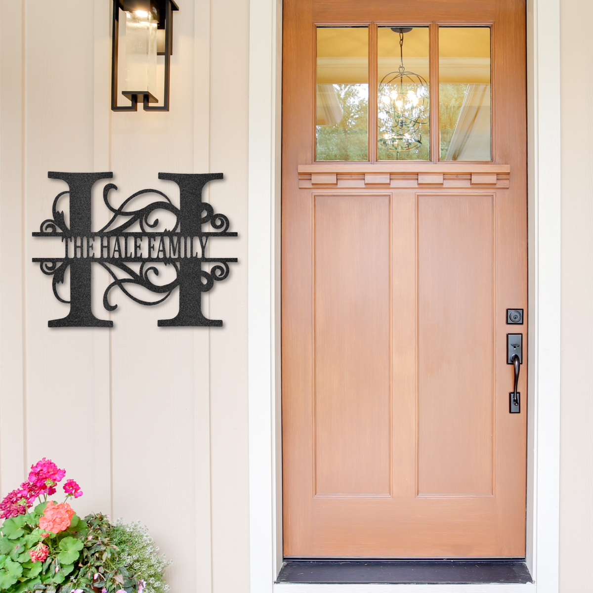 Split Letter Monogram Steel Sign