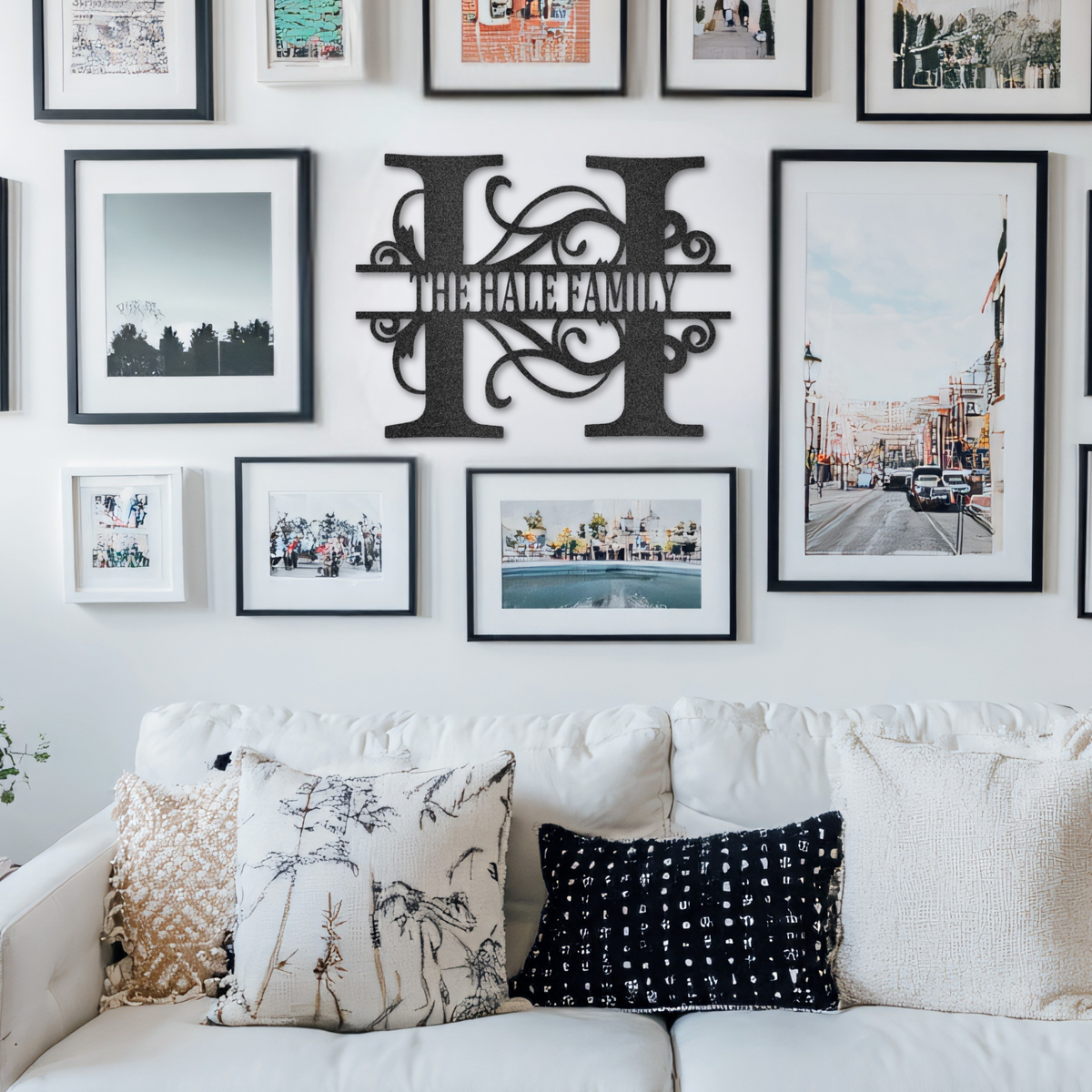 Split Letter Monogram Steel Sign