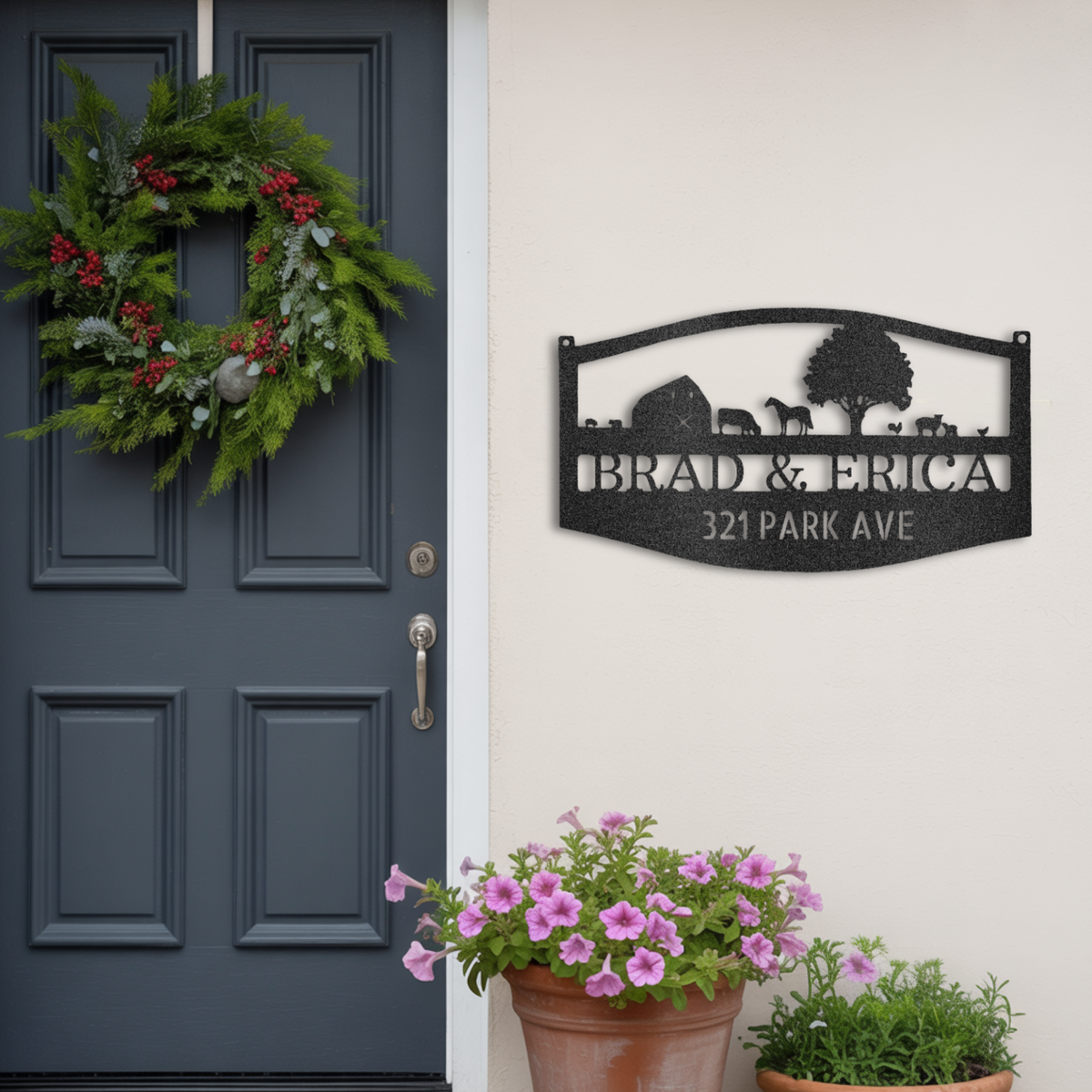 Farmhouse Family Name Steel Sign