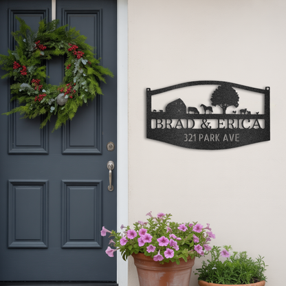 Farmhouse Family Name Steel Sign