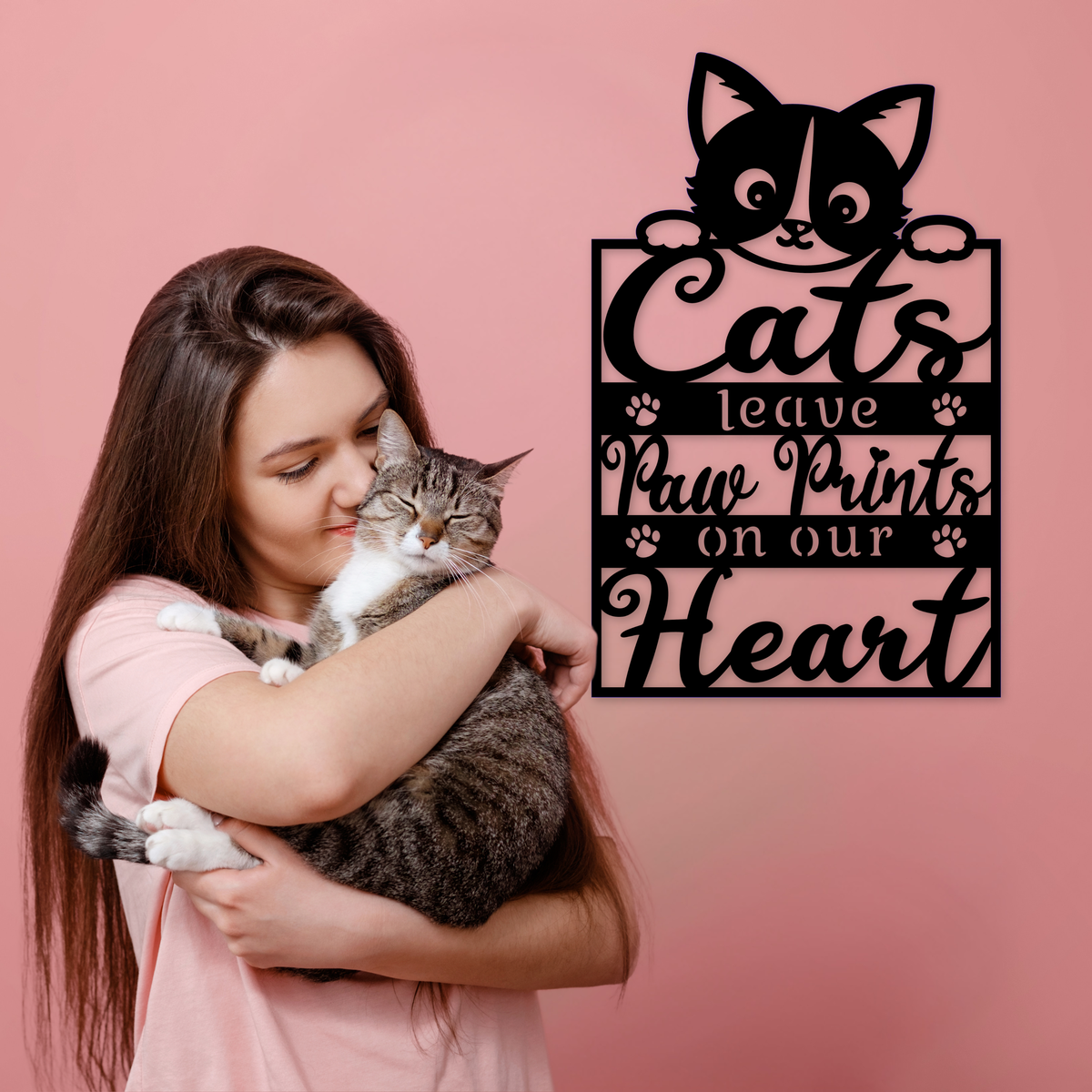 Cats Leave Paw Prints Memorial Sign