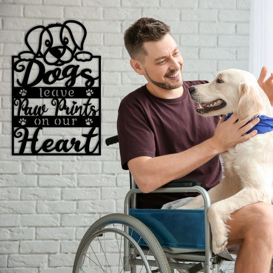 Dogs Leave Paw Prints Memorial Sign