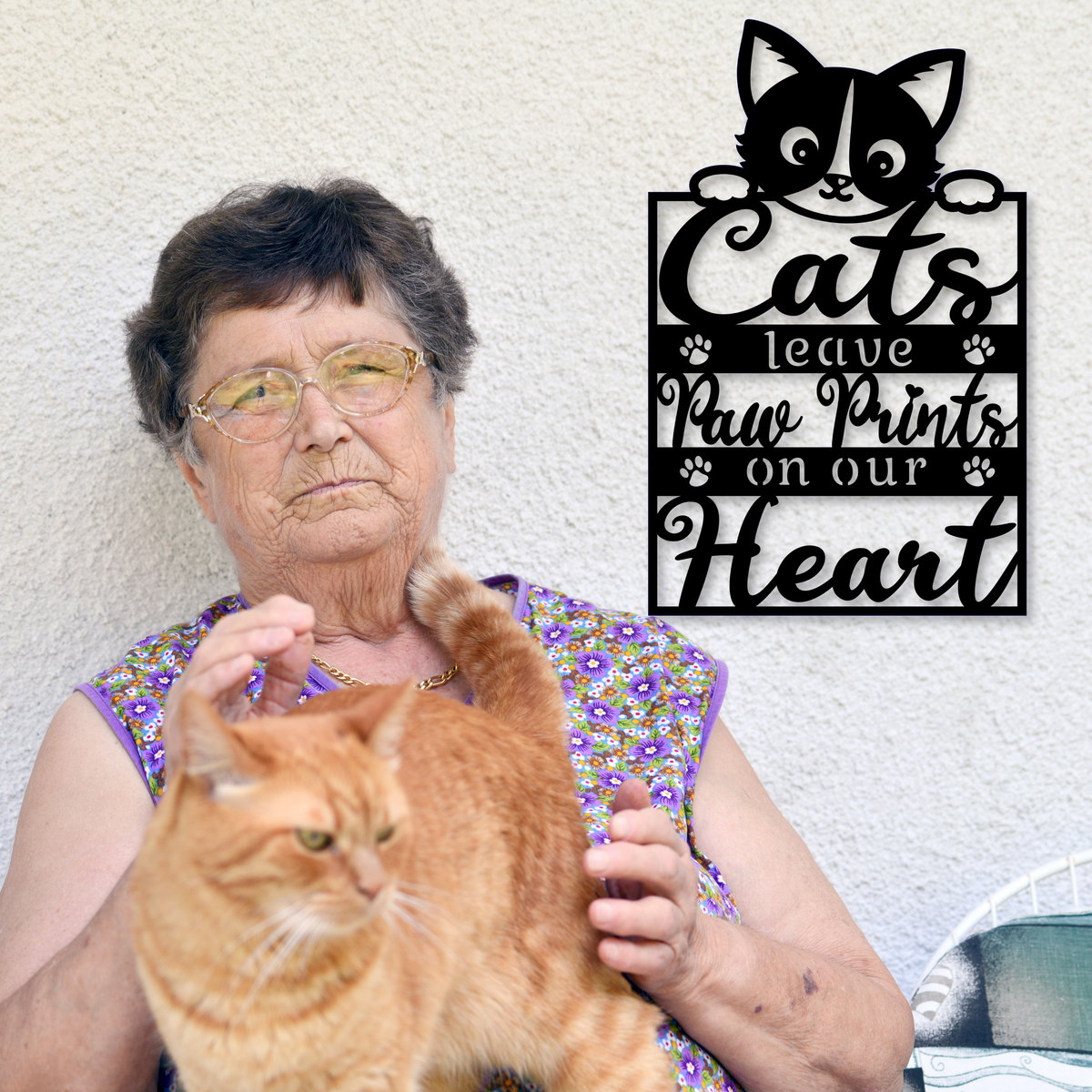 Cats Leave Paw Prints Memorial Sign