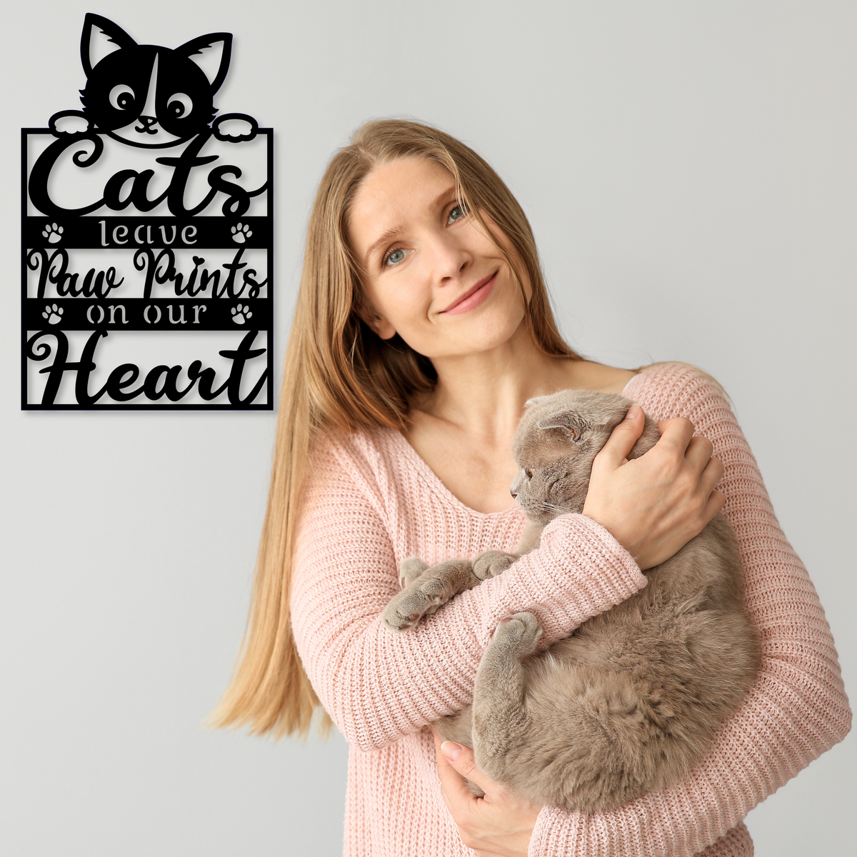Cats Leave Paw Prints Memorial Sign