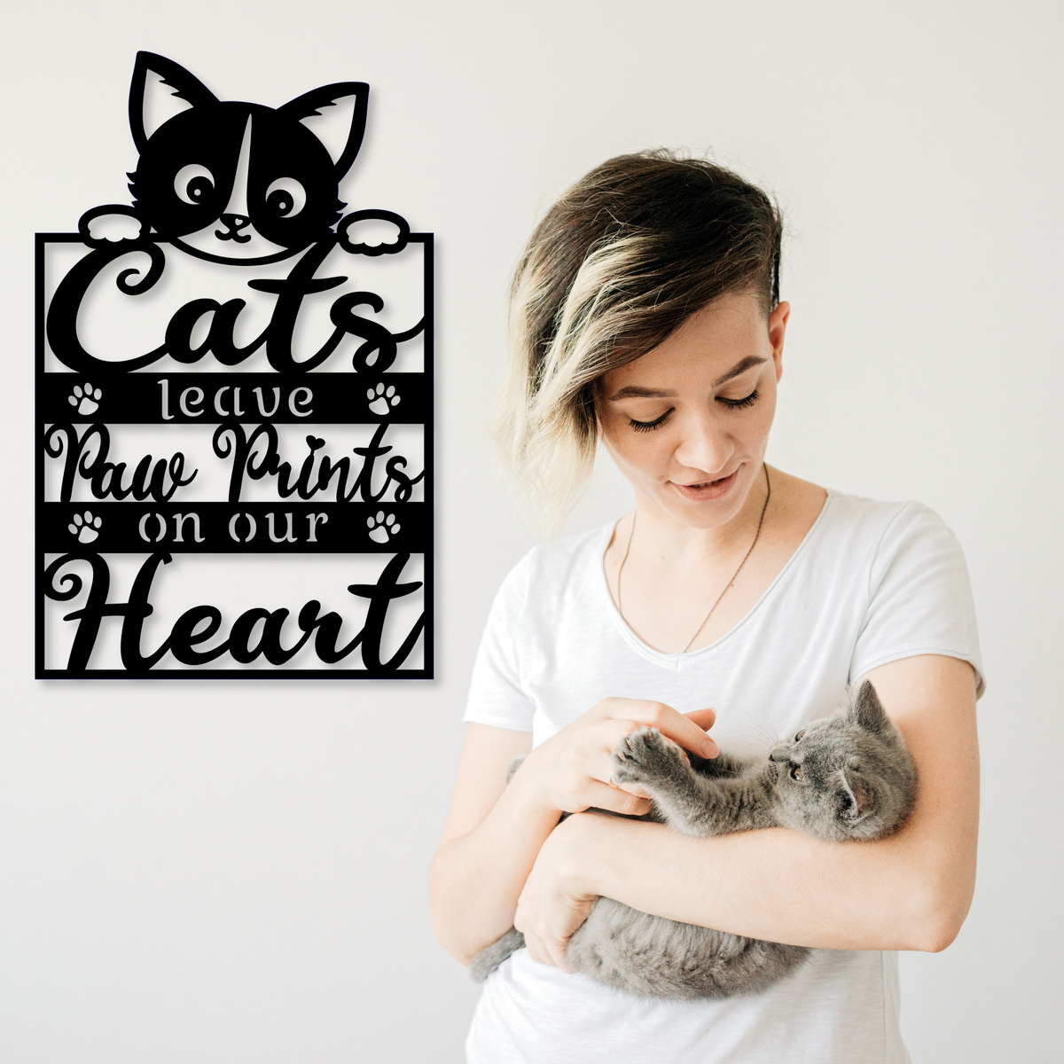 Cats Leave Paw Prints Memorial Sign