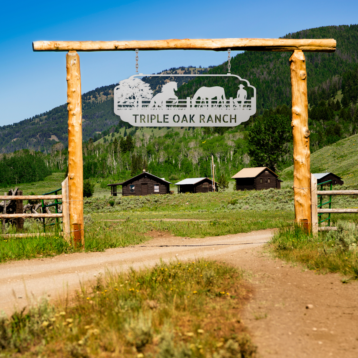 Cowboy Ranch Name Steel Sign