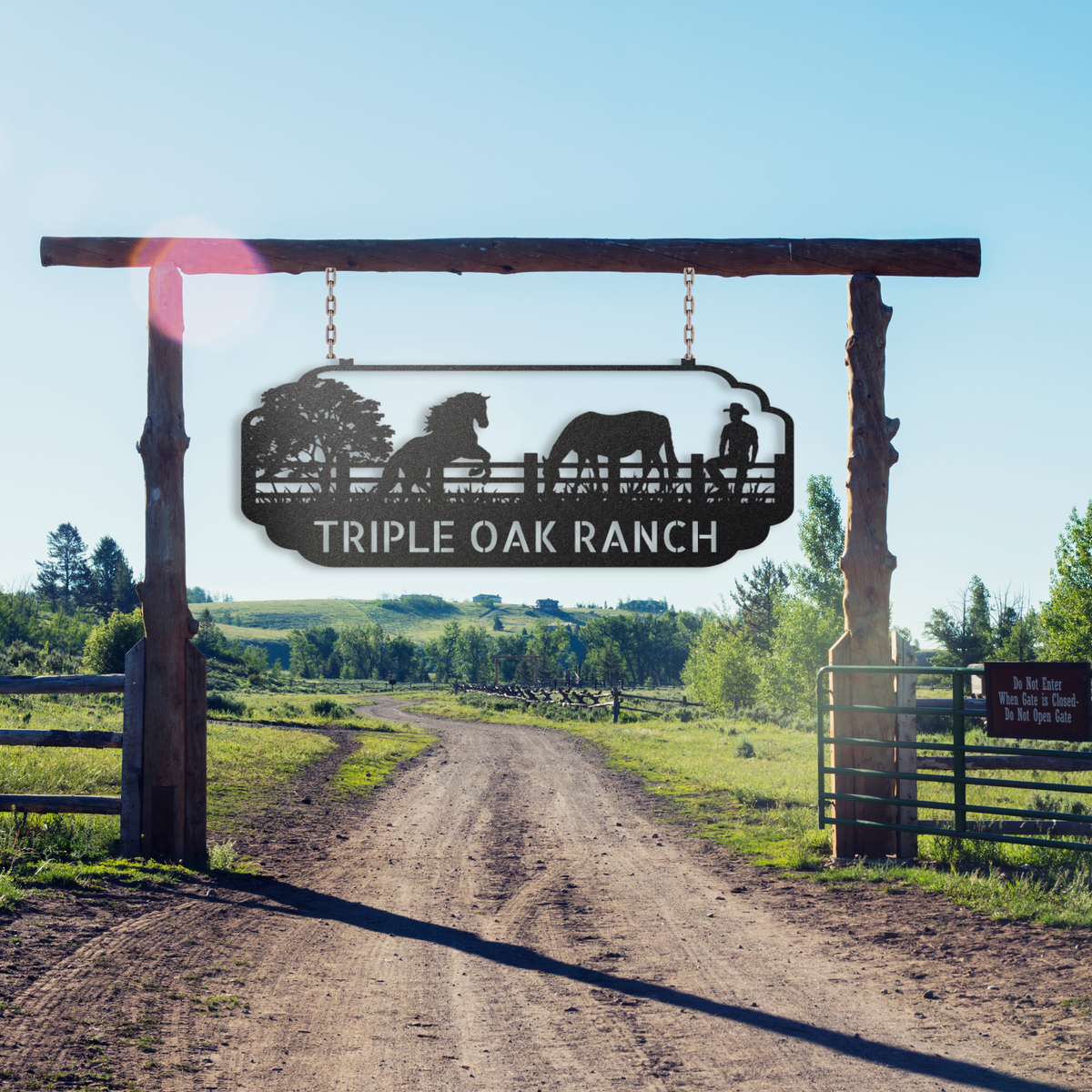 Cowboy Ranch Name Steel Sign