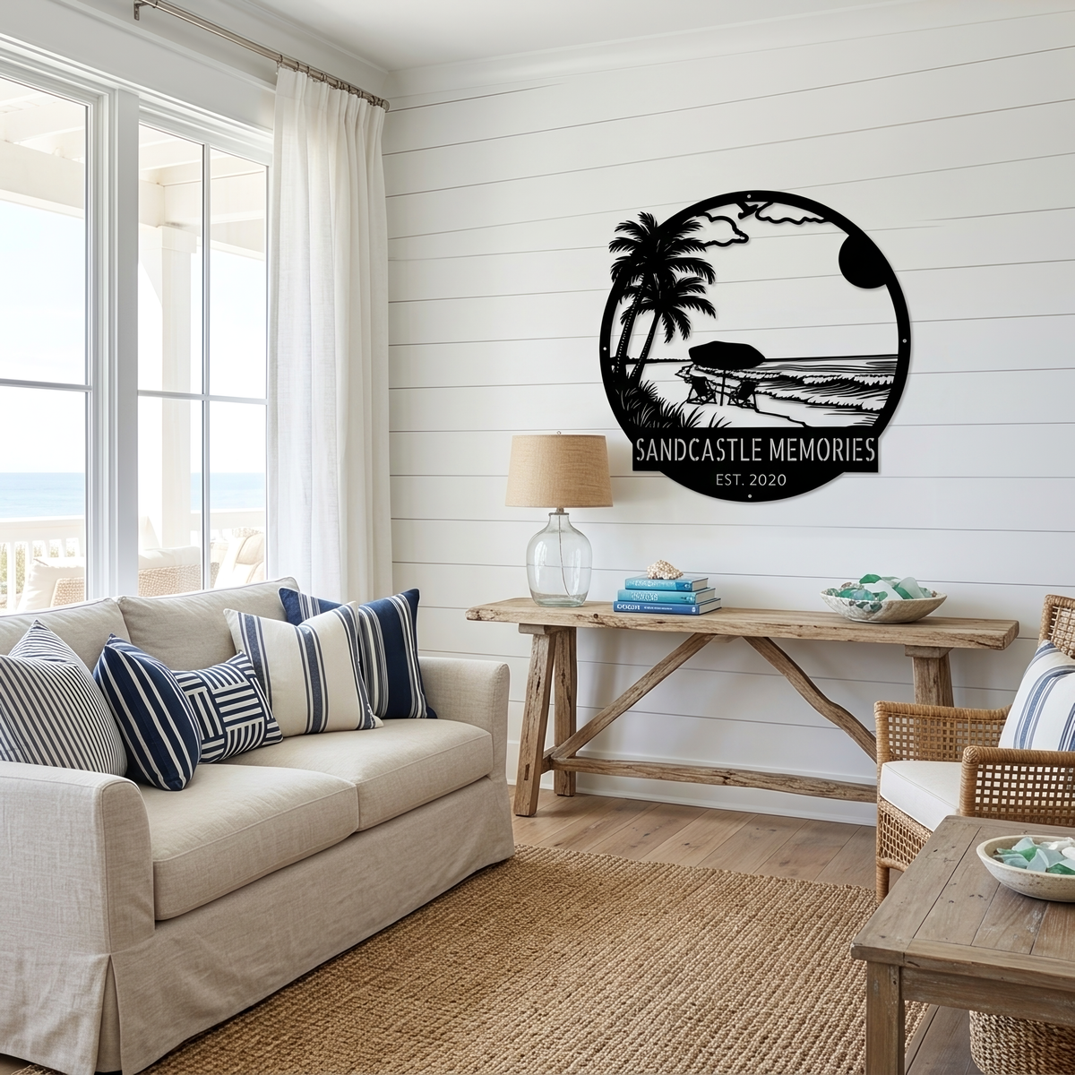 Beach Sunset Steel Sign