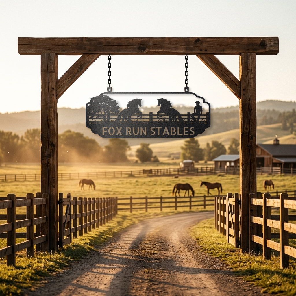 The Best Seat on the Place | Horses & Cowboy Sign