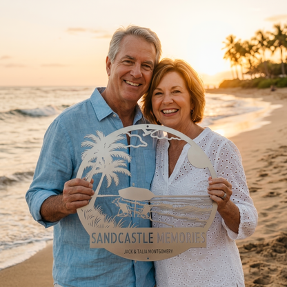 Beach Sunset Steel Sign