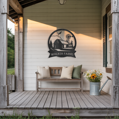 Barn House Monogram Steel Sign