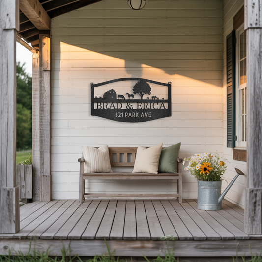 Farmhouse Family Name Steel Sign