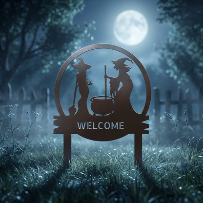 Witch Cauldron Steel Sign