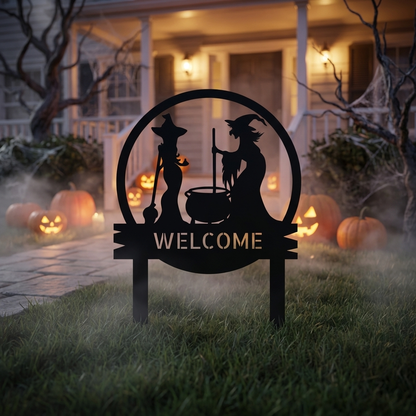 Witch Cauldron Steel Sign