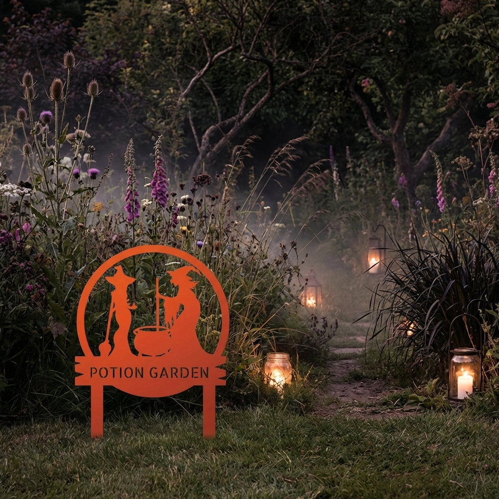 Witch Cauldron Steel Sign