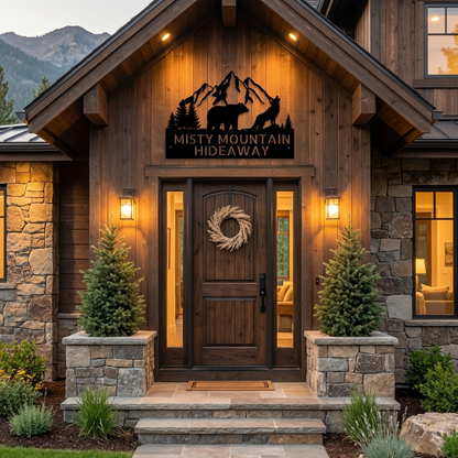 Bear & Wolf Mountain Steel Sign