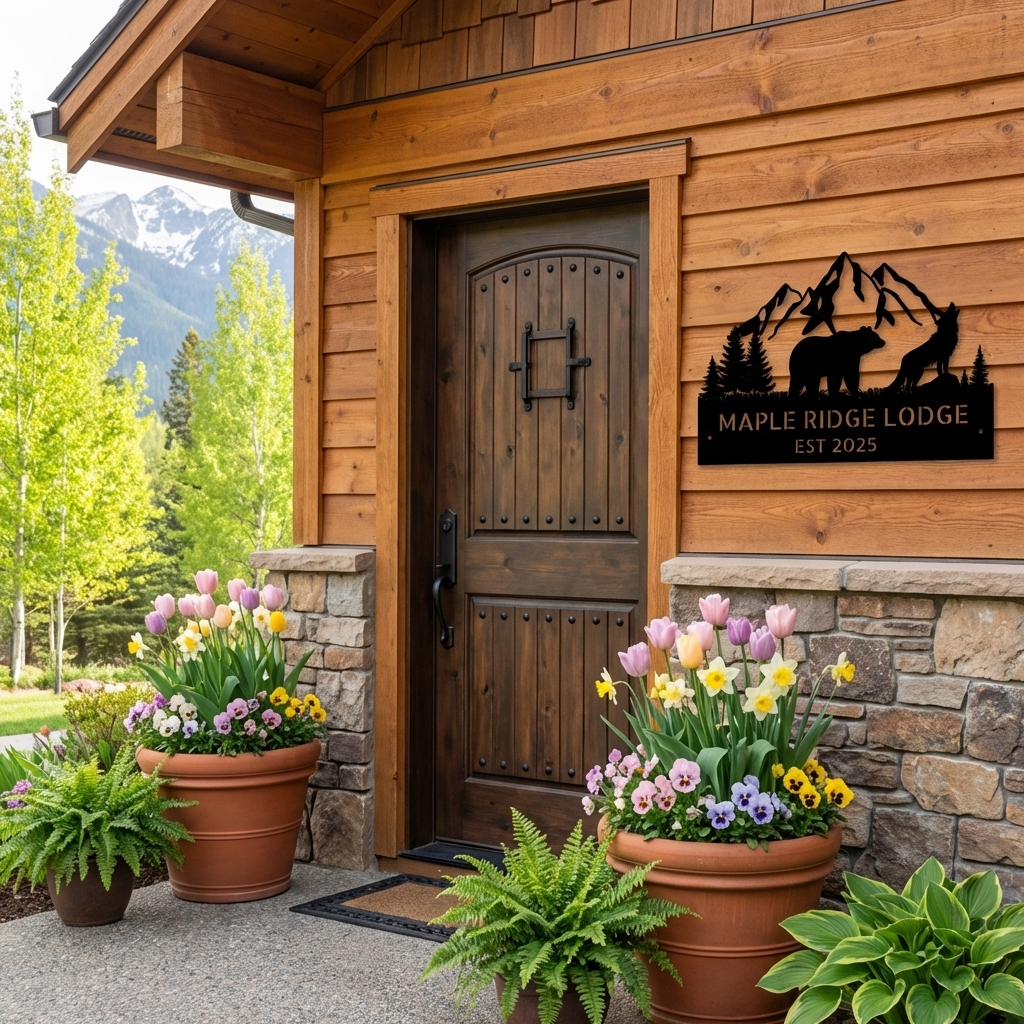 Bear & Wolf Mountain Steel Sign