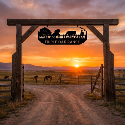 Cowboy Ranch Name Steel Sign
